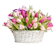 Корзина Микс розовых тюльпанов Корзина Микс розовых тюльпанов